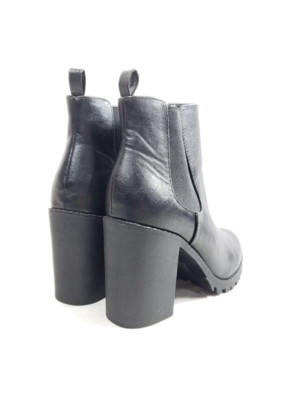 Womens Size 11 Black Chunky Heel Chelsea Ankle Boots All Man Made Material - Picture 3 of 9